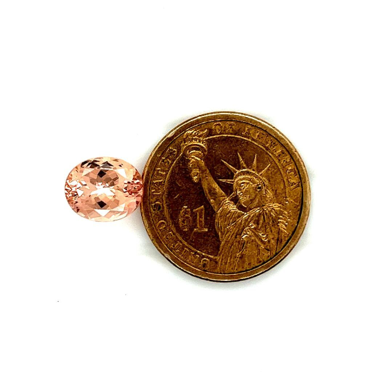 Natural Peach Morganite 12x10mm Oval (Ny001) - Bluestargemstones - - 
