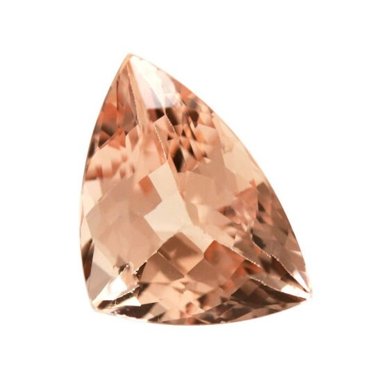 Natural Peach Morganite 14x10mm Fancy Cut (MGF003) - Bluestargemstones - - 
