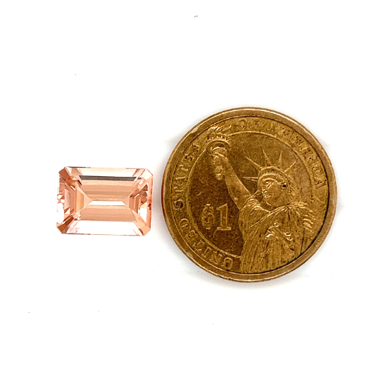 Natural Peach Morganite 14x10mm Octagon 5.10 Cts (NYPERD-160) - Bluestargemstones - - 