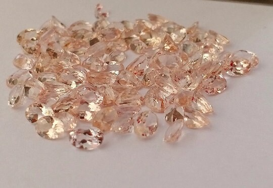 Natural Peach Morganite 4x3mm Oval Cut (MGOV001) - Bluestargemstones - - 