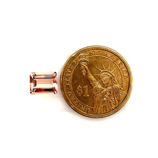 Natural Peach Morganite 8x10mm Octagon 2.25 Cts (NYOCT02) - Bluestargemstones - - 