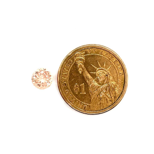 Natural Peach Morganite 9.5mm Round Shape (NyMGRD011) - Bluestargemstones - - 