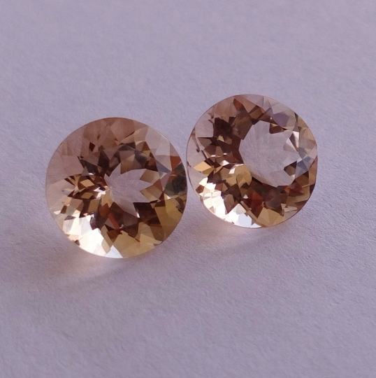 Natural Peach Morganite 9mm Round Shape 2.70 Cts (MGRD013) - Bluestargemstones - - 