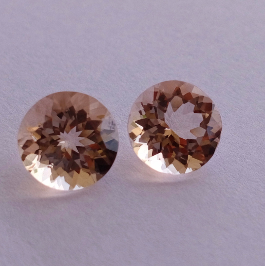 Natural Peach Morganite 9mm Round Shape 2.70 Cts (MGRD013) - Bluestargemstones - - 