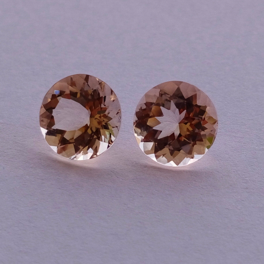 Natural Peach Morganite 9mm Round Shape 2.70 Cts (MGRD013) - Bluestargemstones - - 