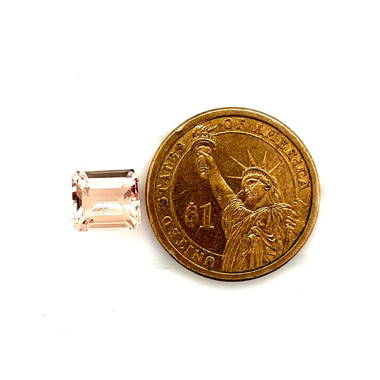 Natural Peach Morganite Emerald Cut 2.40 Ct - Bluestargemstones - -  - Natural Peach Morganite Emerald Cut 2.40 Ct