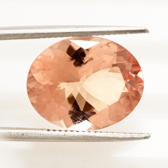Natural Peach Morganite Oval Cut 8.53 Cts (MGOV011) - Bluestargemstones - - 