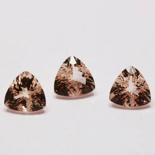 Natural Peach Morganite Trillion Cut 2.18 Cts (MGTR001) - Bluestargemstones - - 