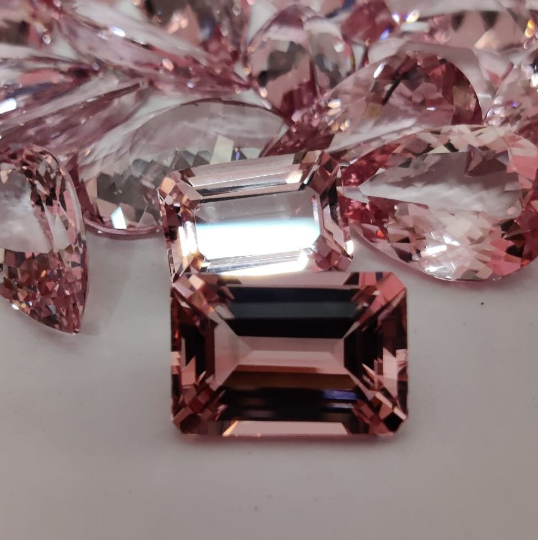 Natural Pink Morganite 10.60 Cts Octagon Shape (PIOCT001) - Bluestargemstones - - 