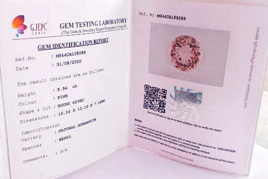 Natural Pink Morganite 12.24x12.18x7.05MM Round 5.54 Cts (PKRD-156) - Bluestargemstones - - 
