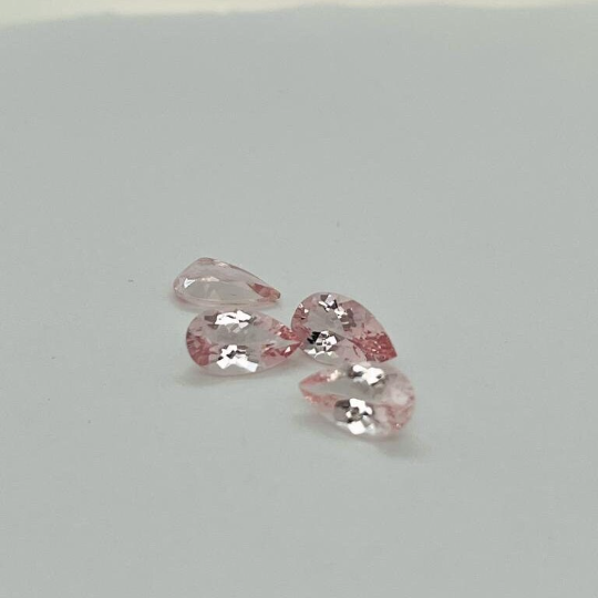 Natural Pink Morganite 6x10mm Pear Shape (PIP003) - Bluestargemstones - - 