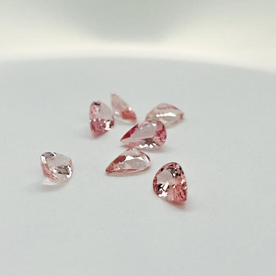 Natural Pink Morganite 7x10mm Pear Shape 1.46 Cts (PIP010) - Bluestargemstones - - 