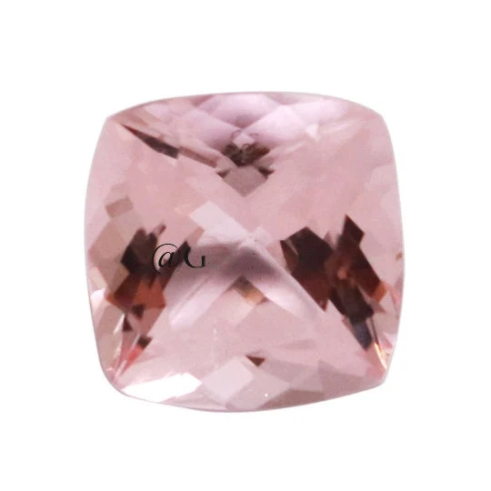 Natural Pink Morganite 7x7mm Cushion Cut 1.73 Cts (PICUS004) - Bluestargemstones - - 