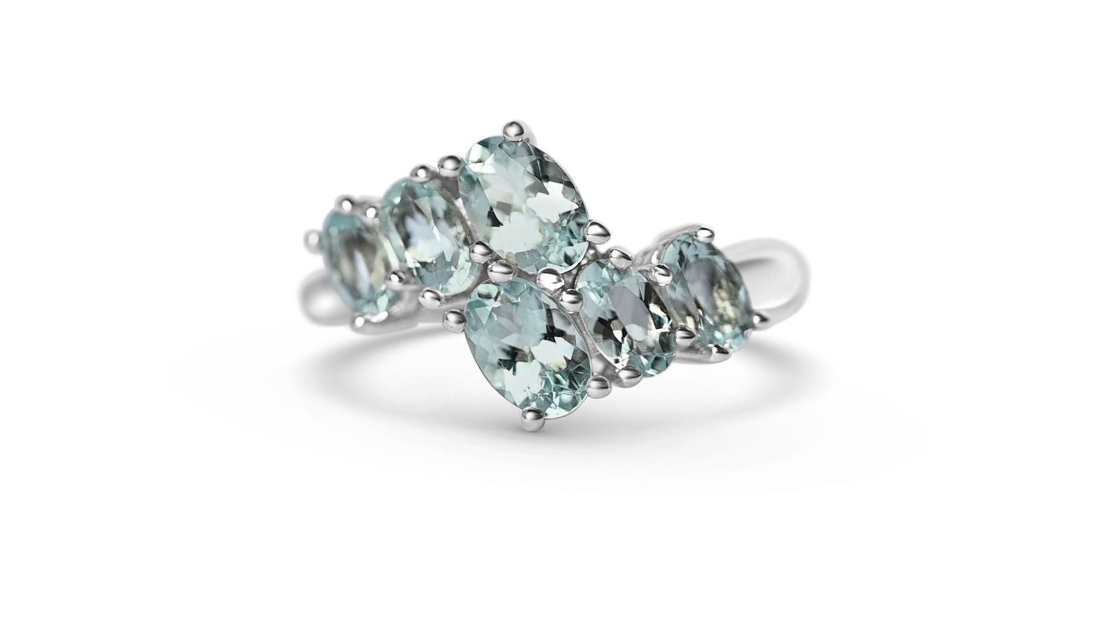 Oval Light Blue Aquamarine Solitaire Ring in Sterling Silver | 1.60 ct - Bluestargemstones - - 