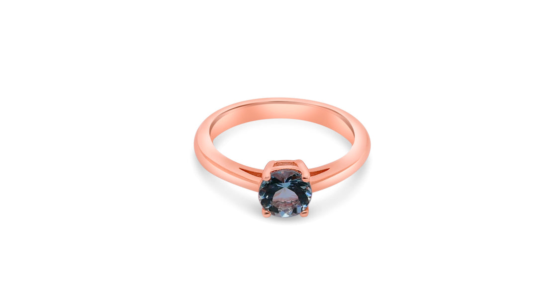 Round Aquamarine Solitaire Ring