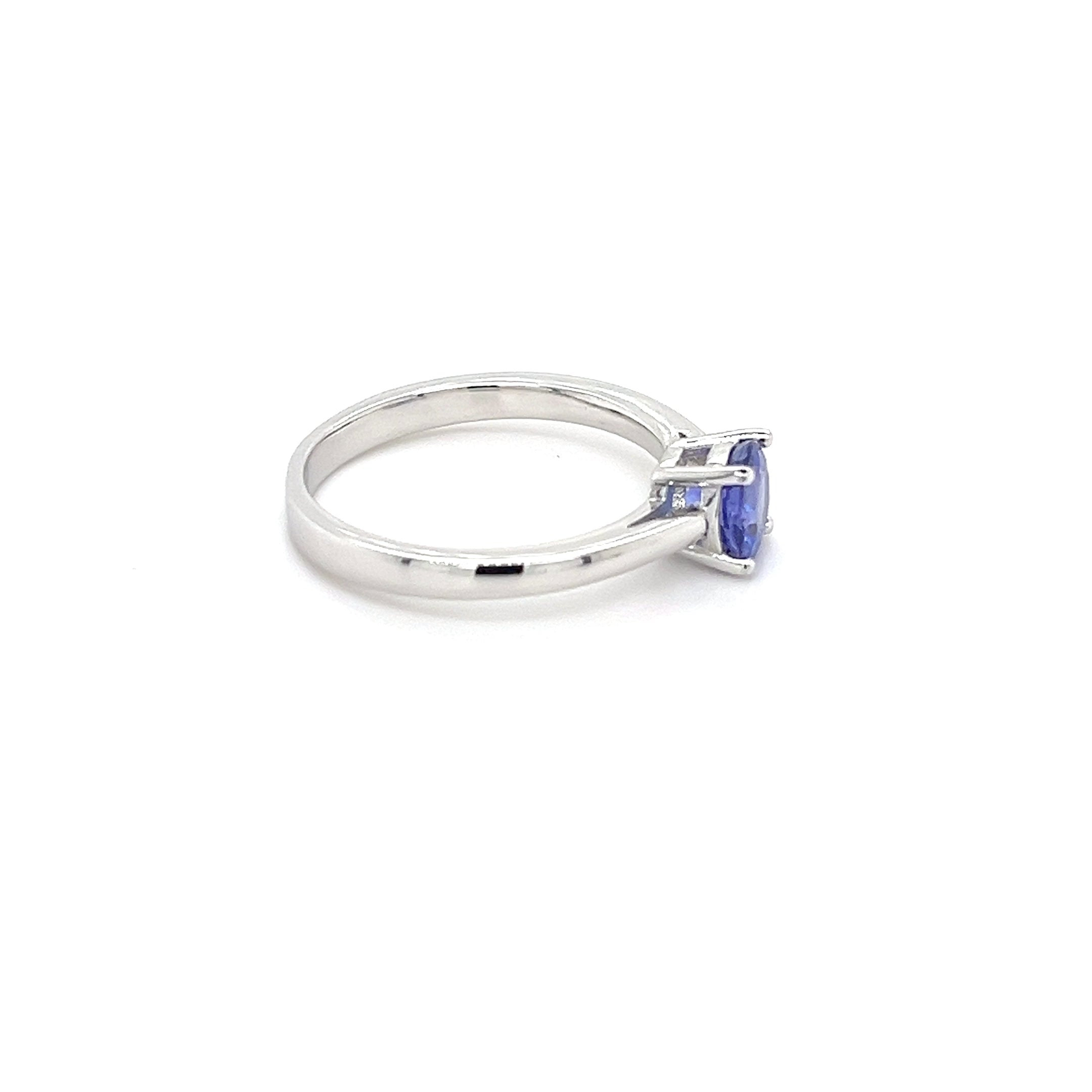 0.89ct Untreated Tanzanite Sterling Silver Ring (PJC17963R)