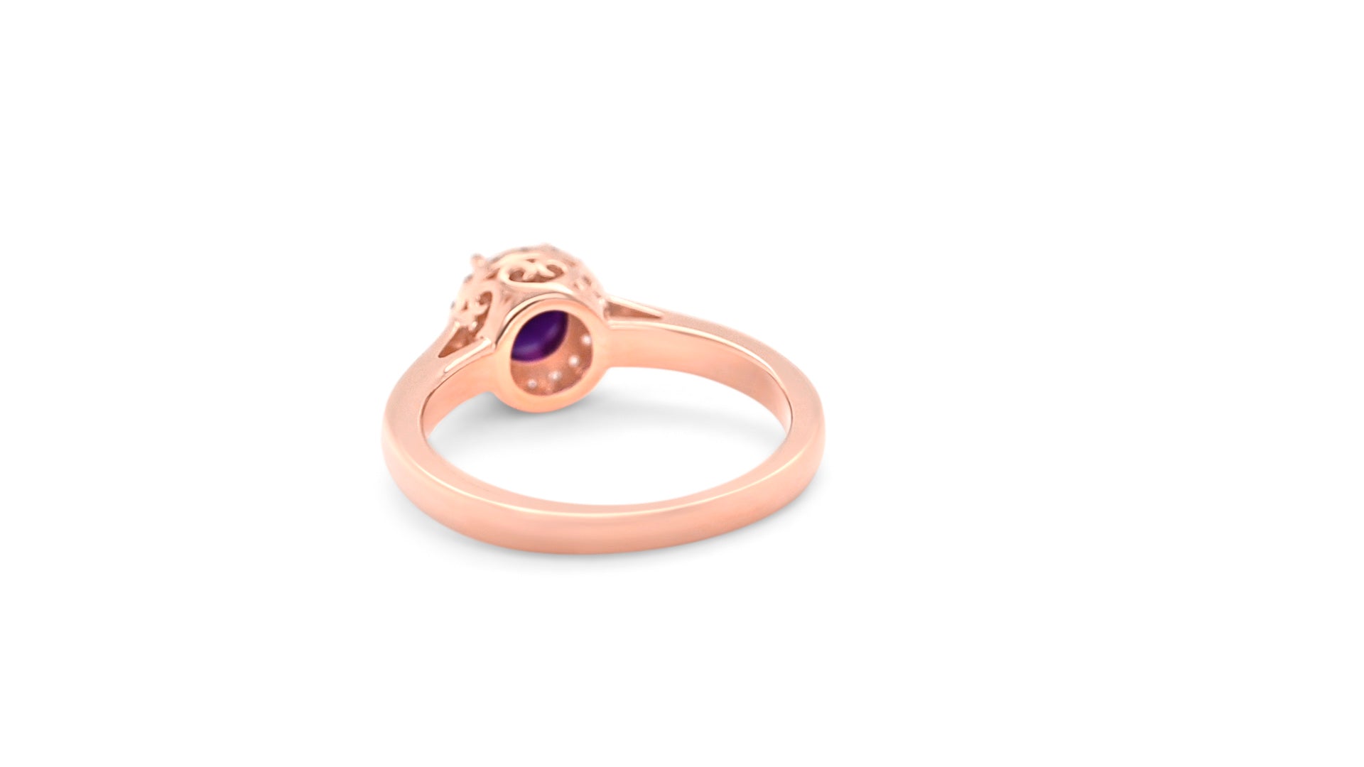 0.73ct Amethyst Halo Ring: Exquisite Craftsmanship (PJC18409R)