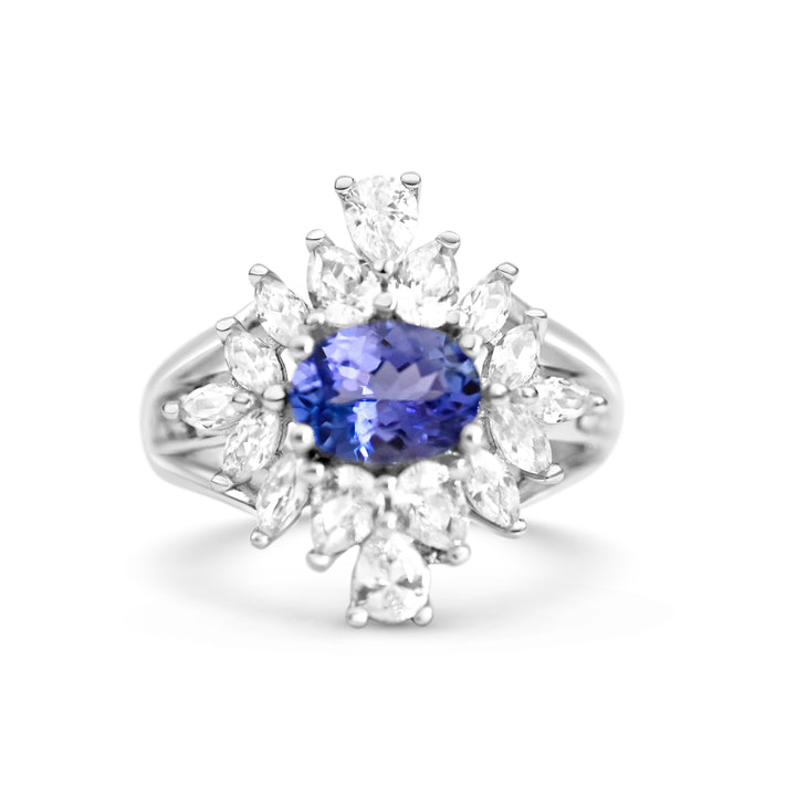 Tanzanite Ring 1.25ct Oval 925 Sterling Silver (PJC21442R) - Tanzanite Ring 1.25ct Oval 925 Sterling Silver (PJC21442R)
