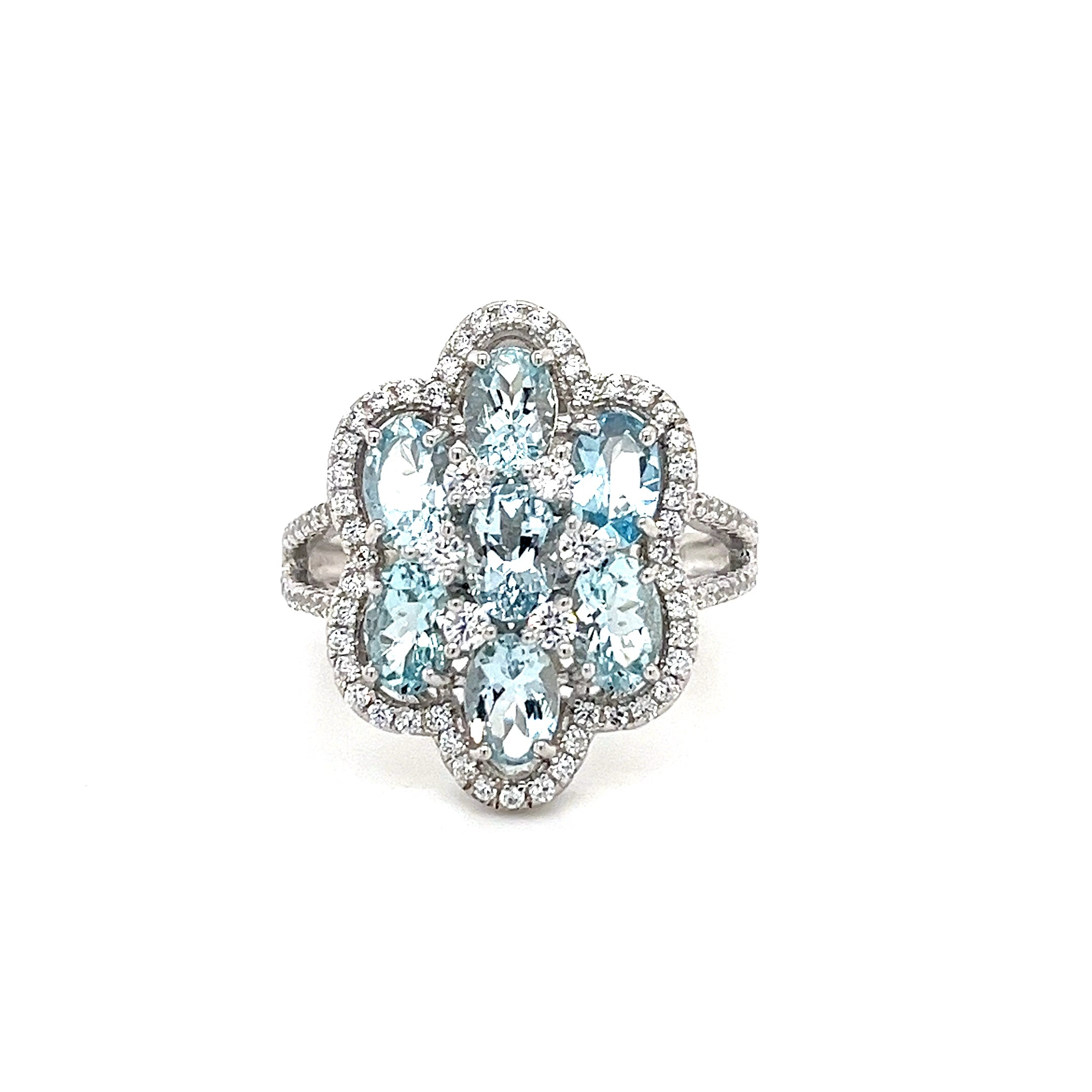 Aquamarine and White Cubic Zirconia – Style PJC2597R