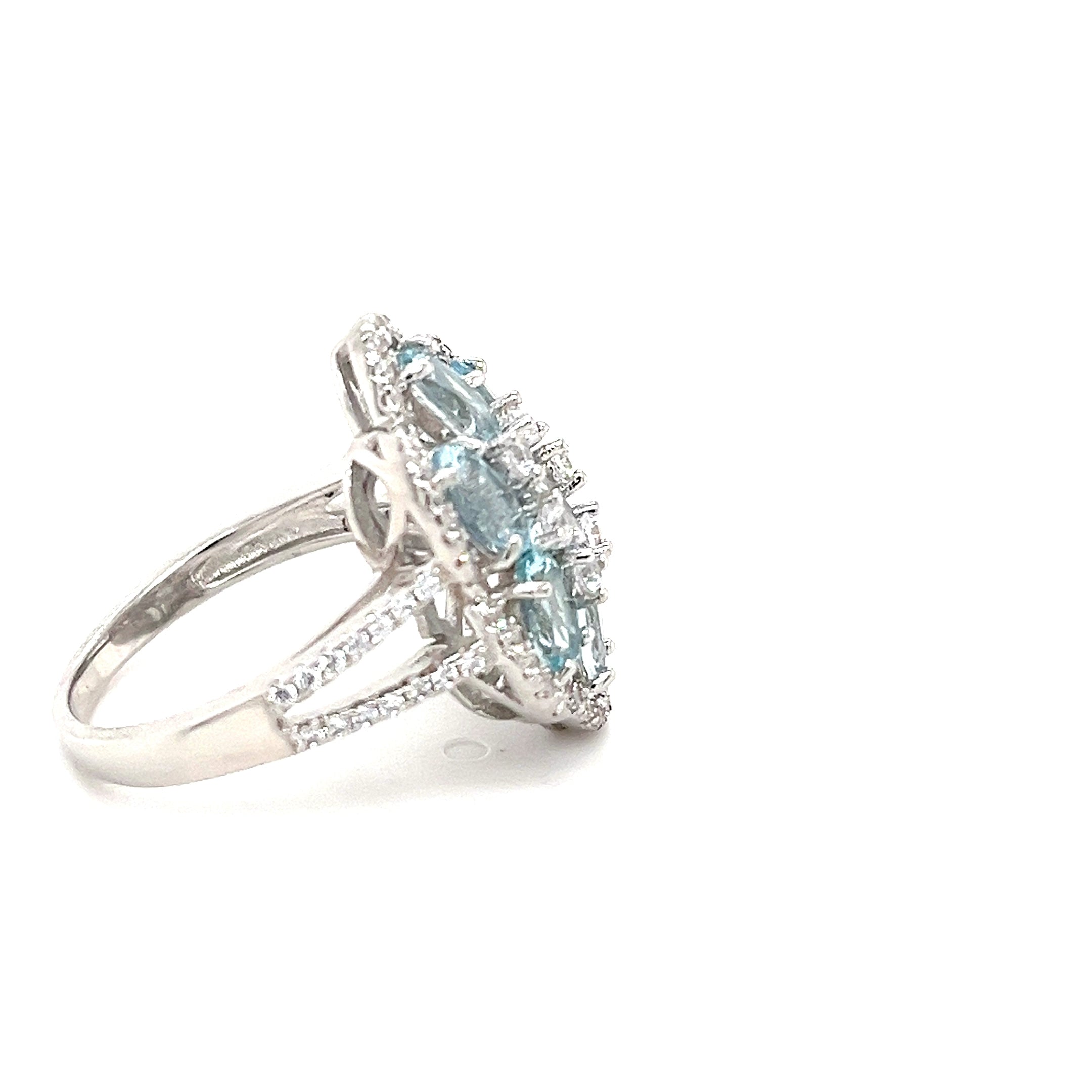 Aquamarine and White Cubic Zirconia – Style PJC2597R 5