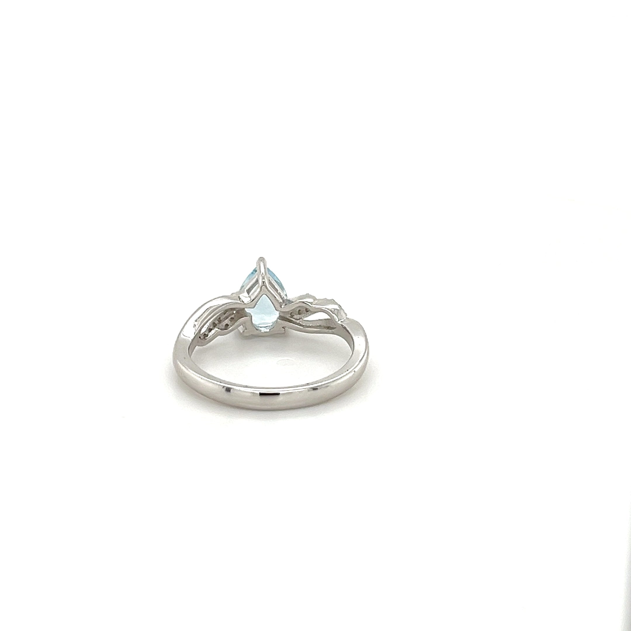  Pear-Shaped Aquamarine and White CZ Accents 1