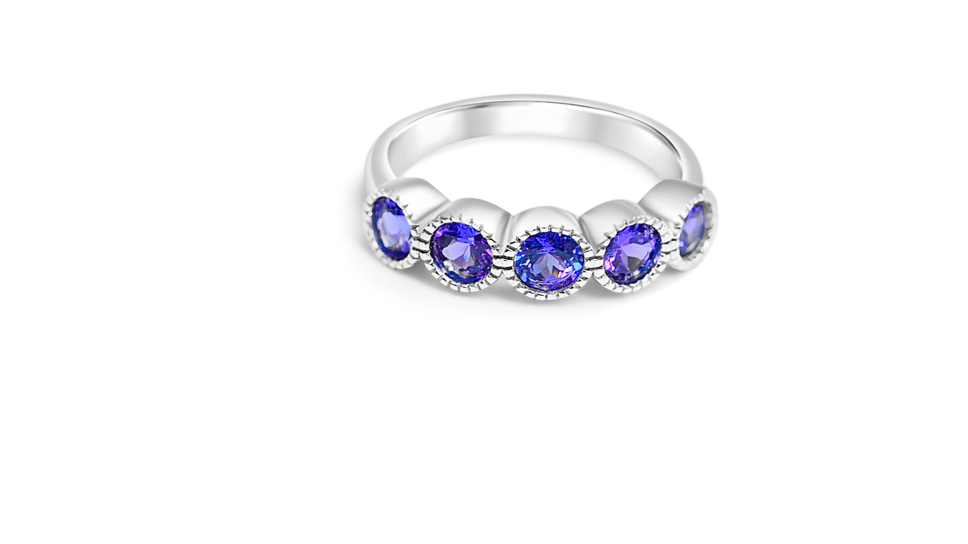 5-Stone Tanzanite Ring in Sterling Silver - 0.232ct (PJC31569R)