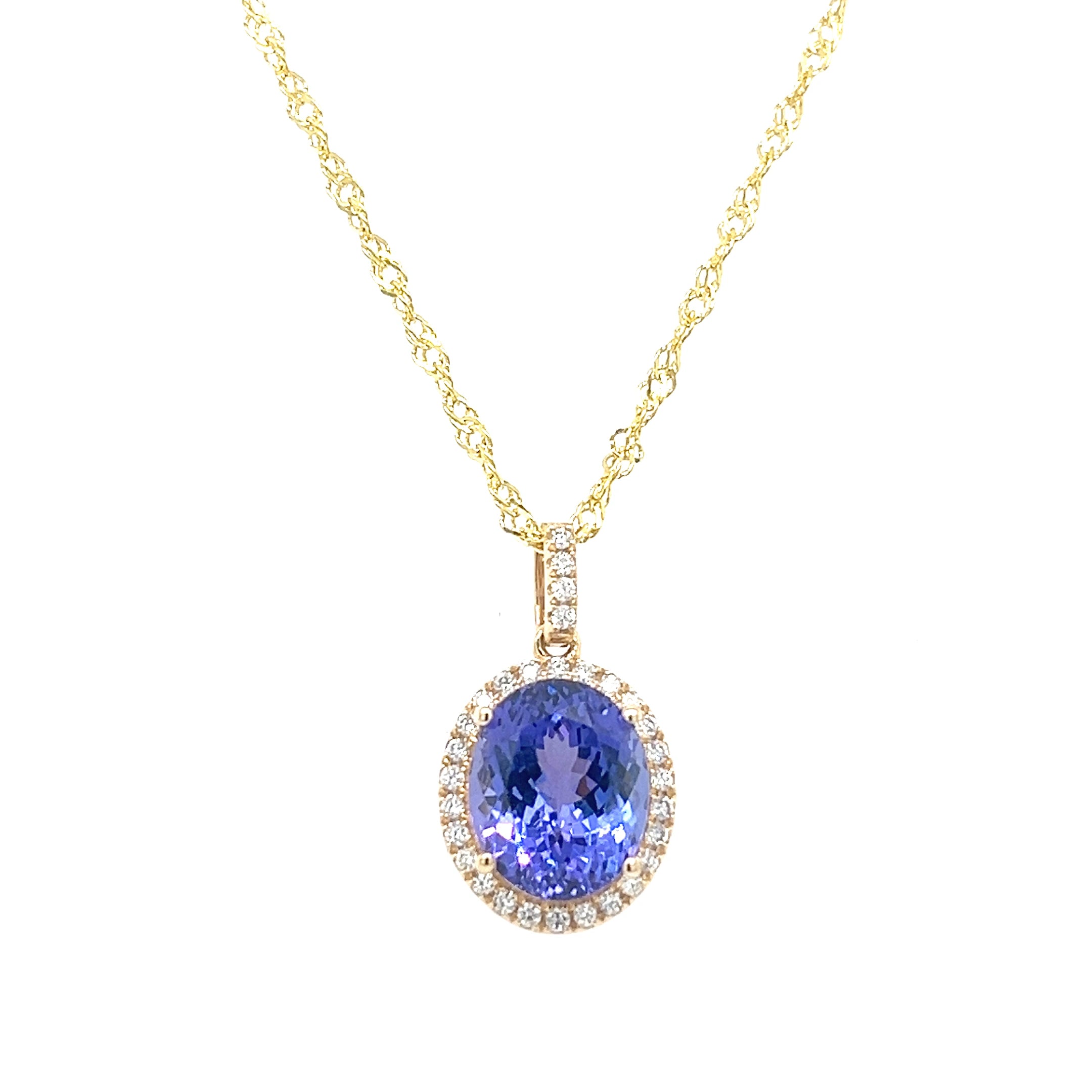 14k Yellow Gold Pendant with 4.6 Carat Oval Tanzanite Gemstone (PJC31585P)