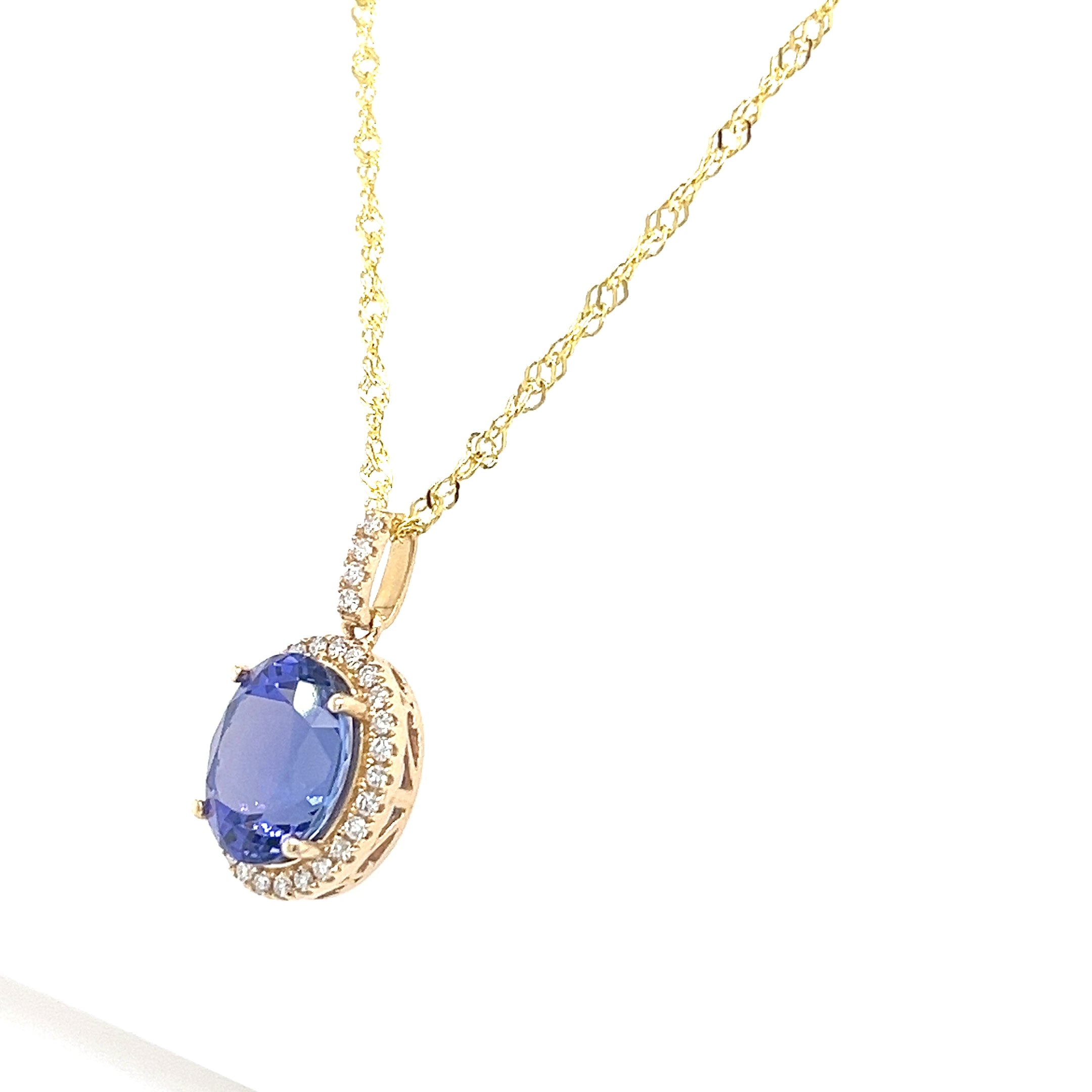 14k Yellow Gold Pendant with 4.6 Carat Oval Tanzanite Gemstone (PJC31585P)