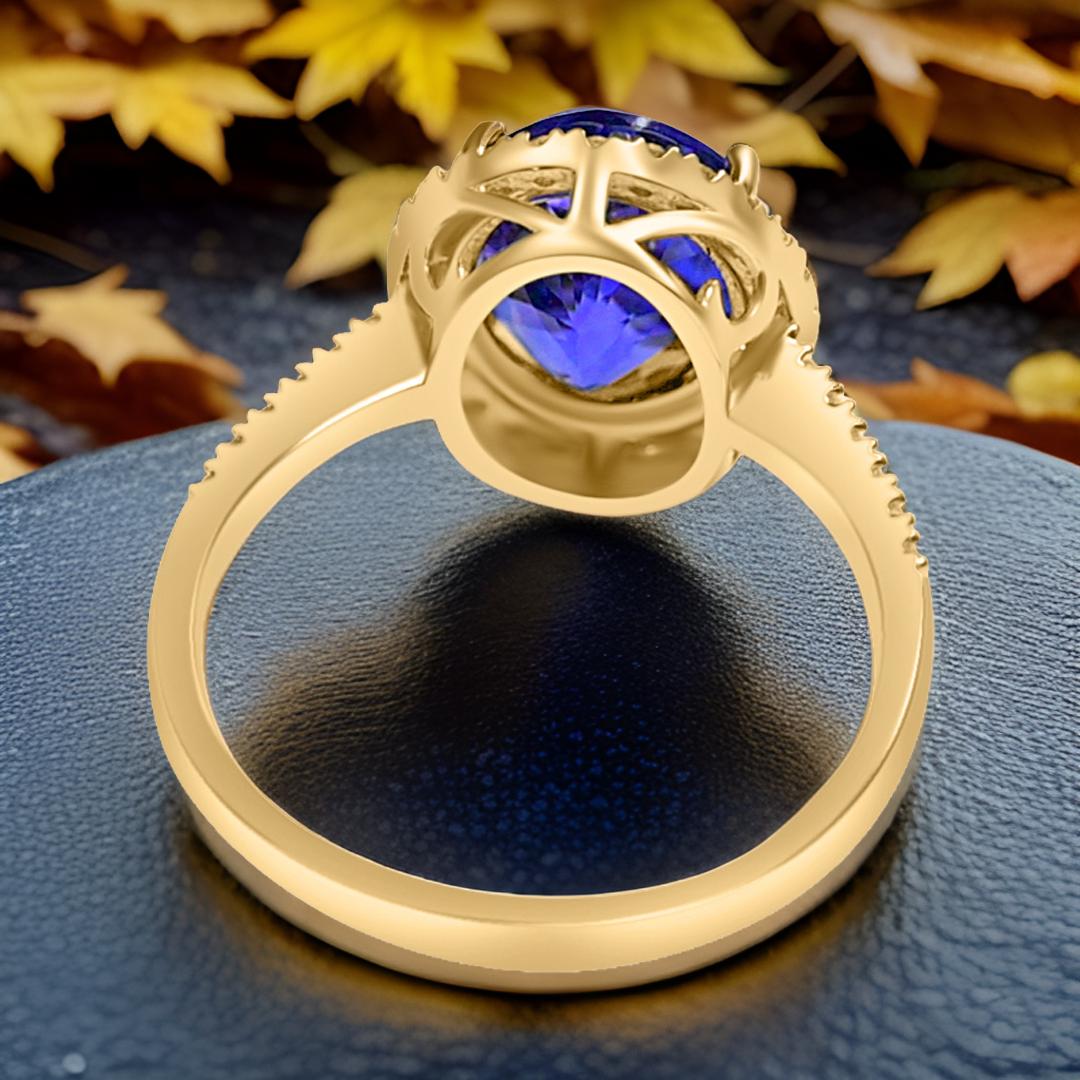 14K Yellow Gold Earrings with 4.16 Carat Oval Tanzanite Stones (PJC31585R)