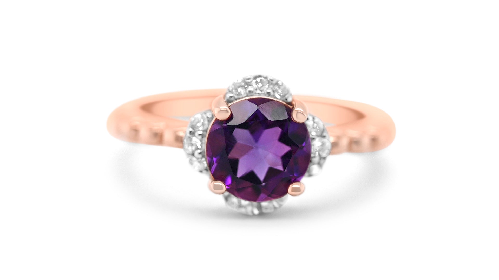 1.07ct Amethyst Halo Ring in Sterling Silver (PJC31648R)