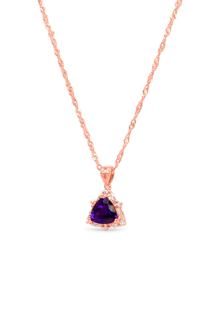18K Rose Gold-Plated Amethyst Pendant (PJC31663P)