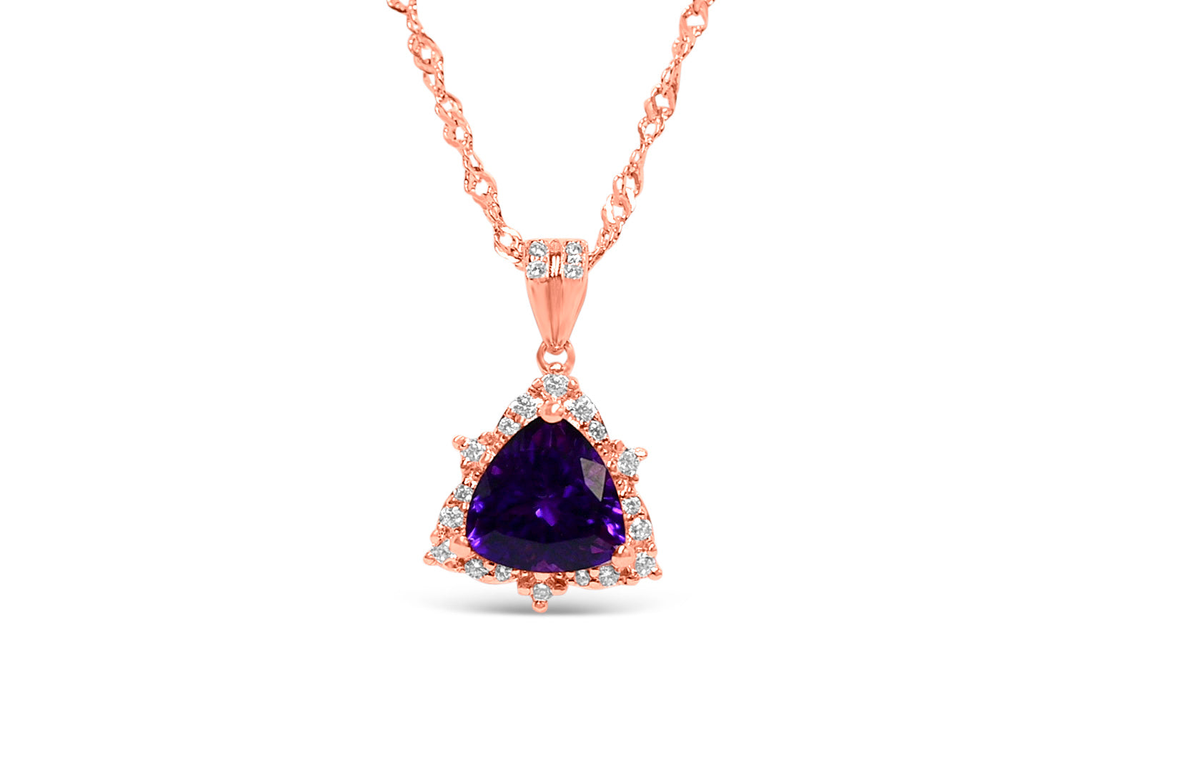 18K Rose Gold-Plated Amethyst Pendant (PJC31663P)