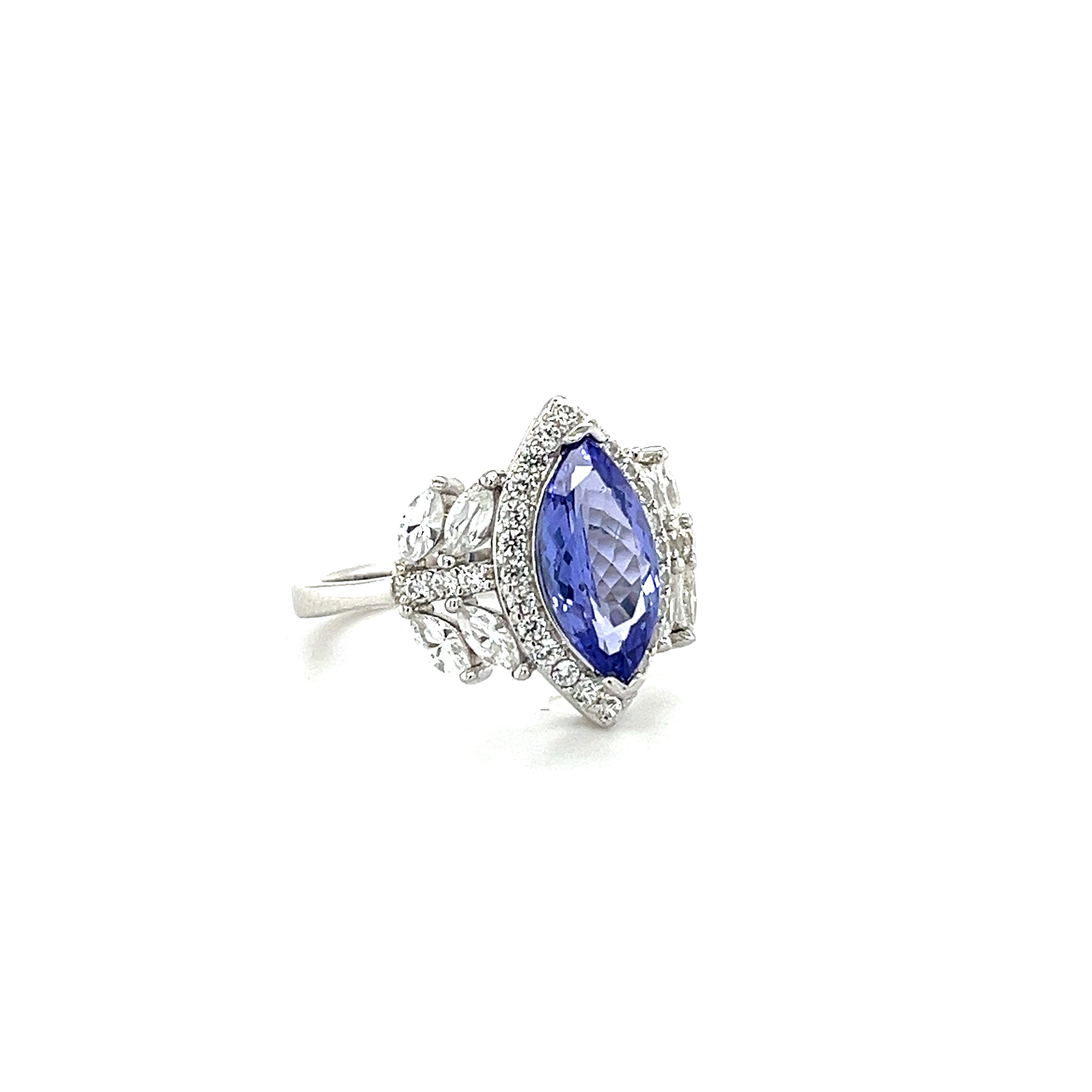 1.72ct Tanzanite Marquise 925 Silver Ring (1 Stone) (PJC32765R)