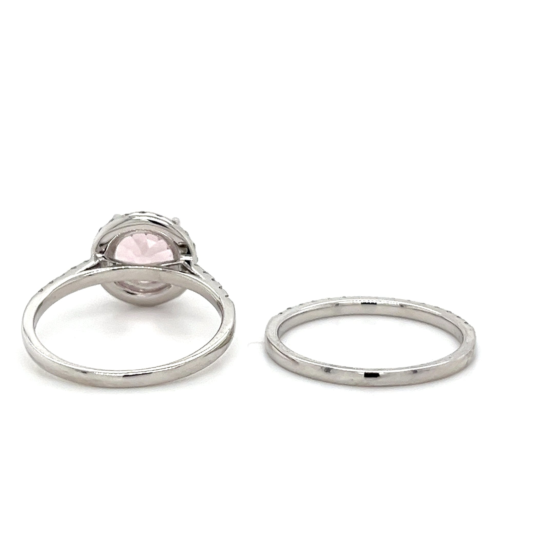 14K White Gold Ring with 1.94 Carat Round-Cut Pink Morganite (PJC34189R)