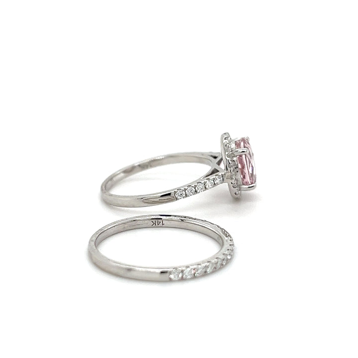 14K White Gold Ring with 1.94 Carat Round-Cut Pink Morganite (PJC34189R)