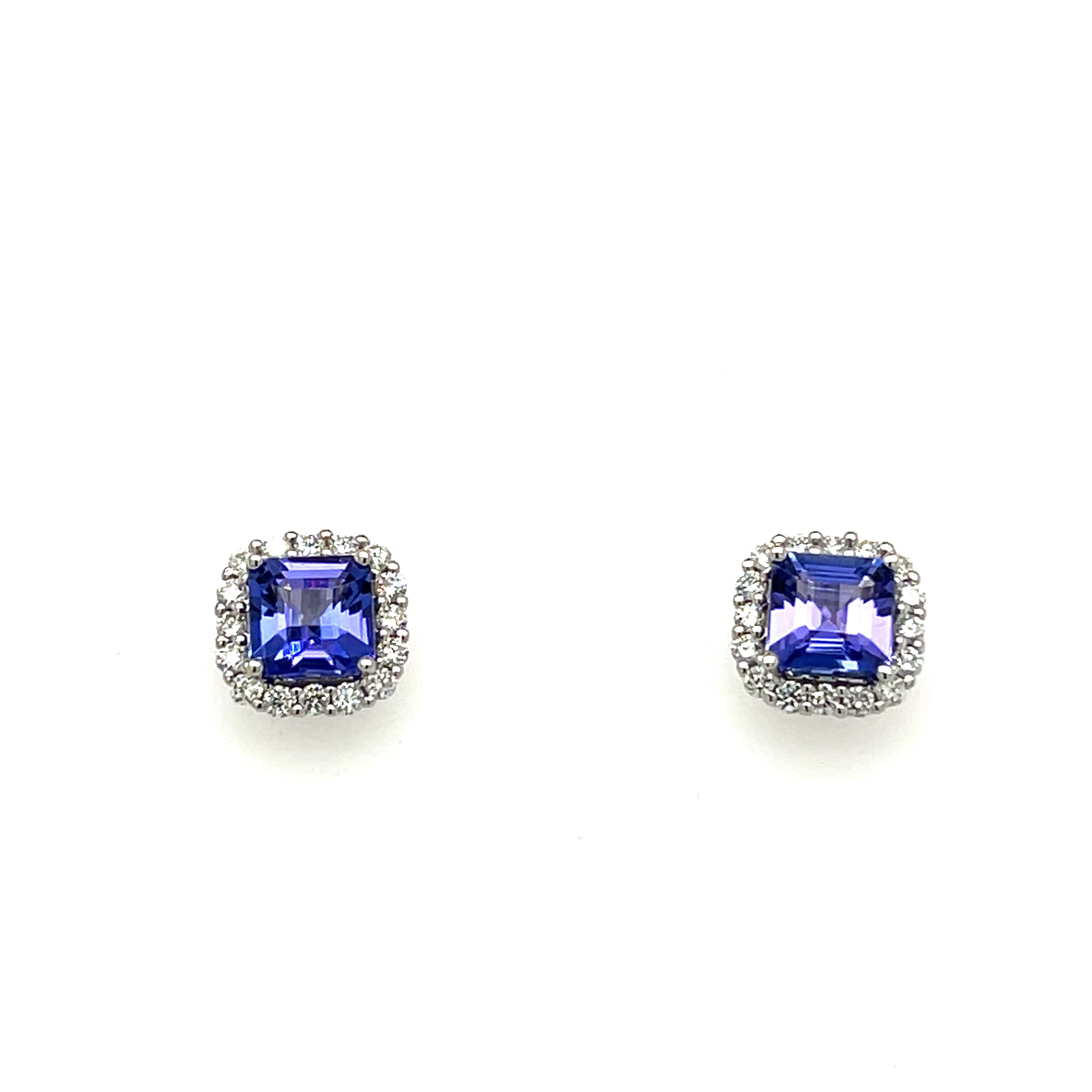 14K White Gold Rhodium-Plated Octagon-Cut Tanzanite Earrings – 2.31 Carats of Sophisticated Beauty (PJC34195E)