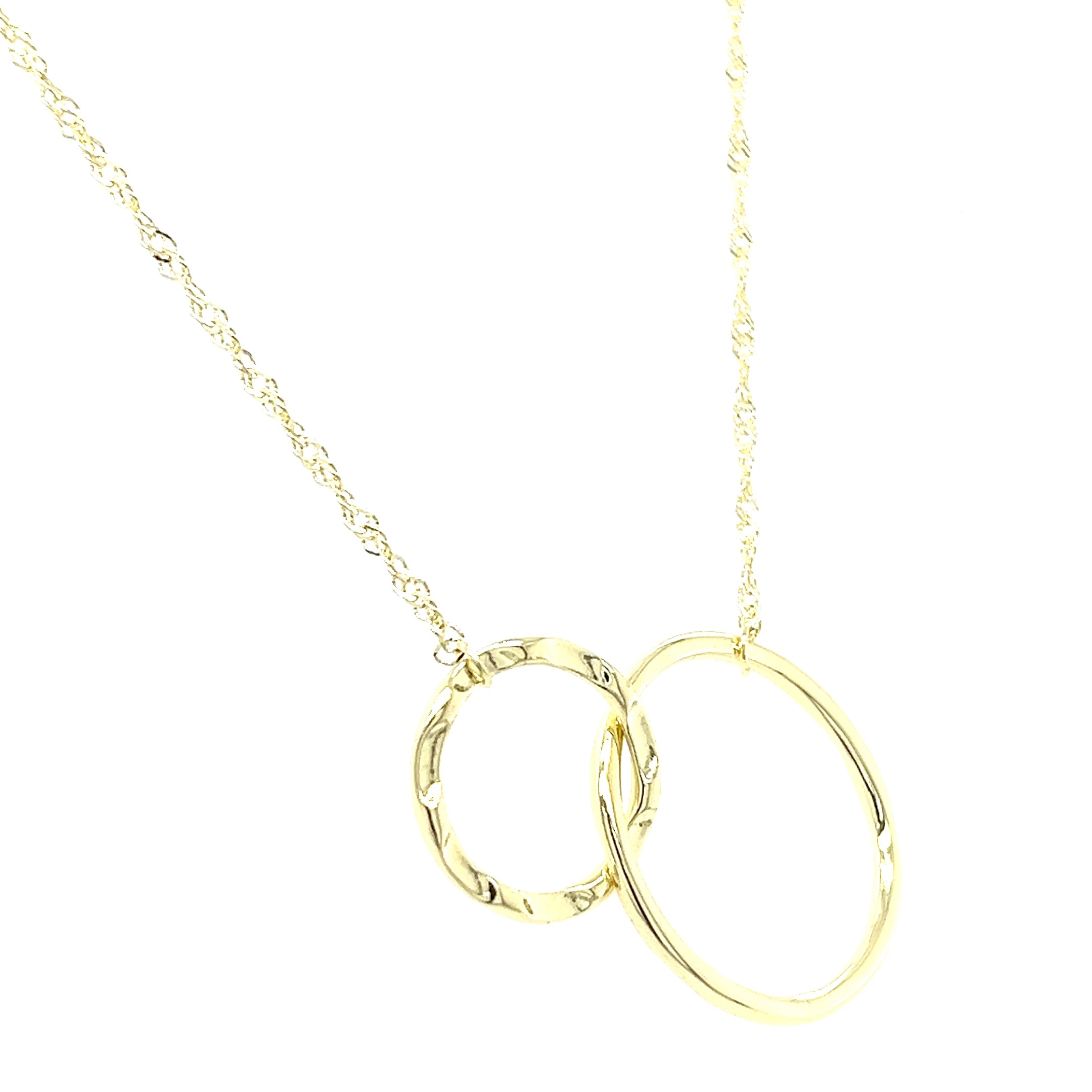 925 Sterling Silver Circle Charm Necklace - 18'' Minimalist Jewelry for Women | 3 Gold Options (PJC34457N-B)
