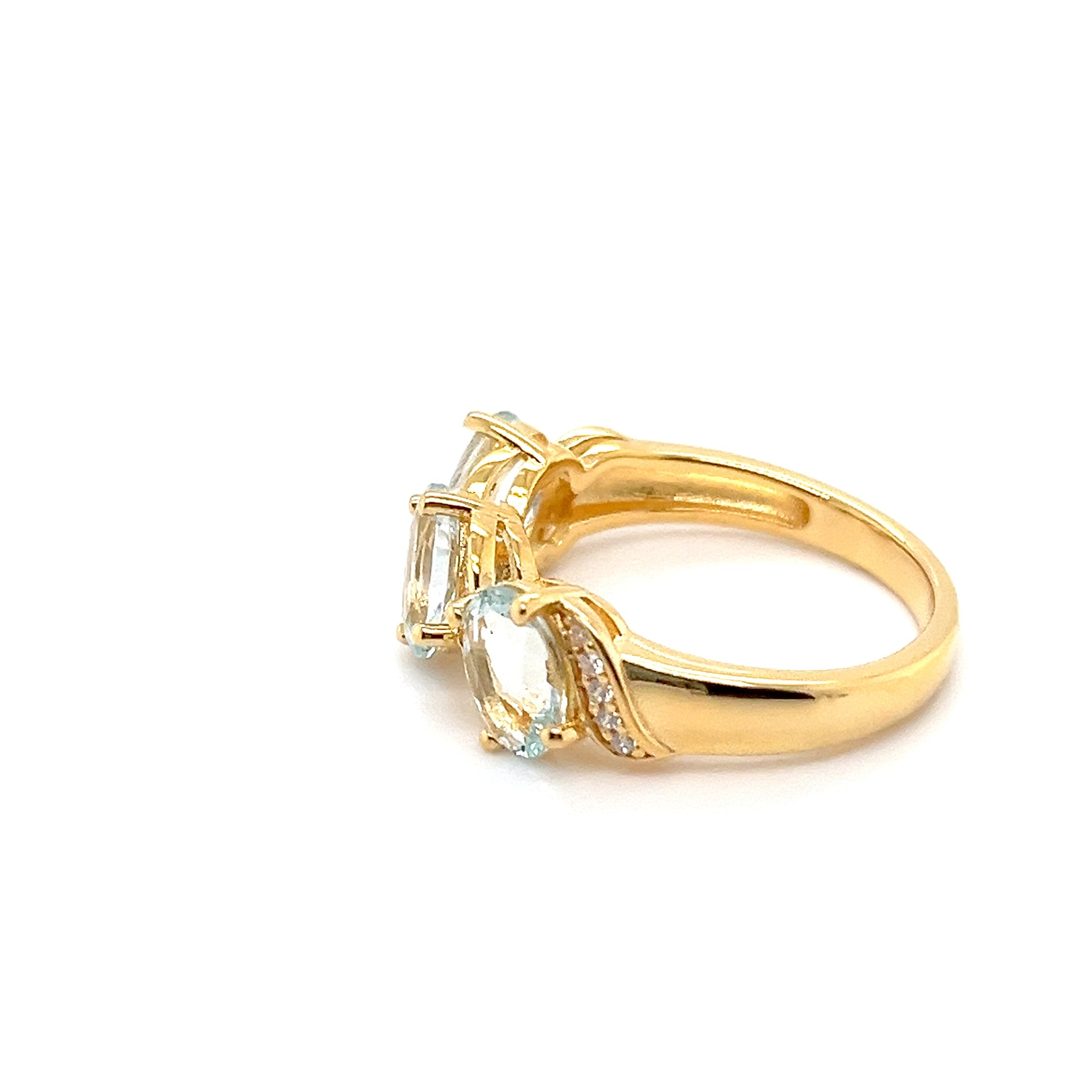 Aqua Glow Silver Ring