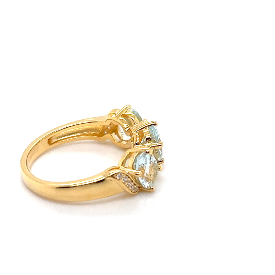 Aqua Glow Silver Ring