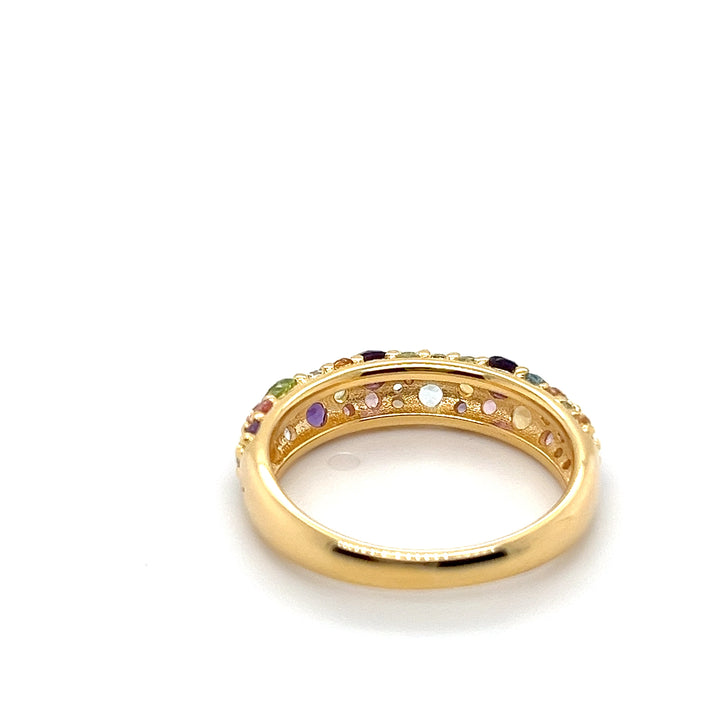 Rainbow Bloom Silver Ring