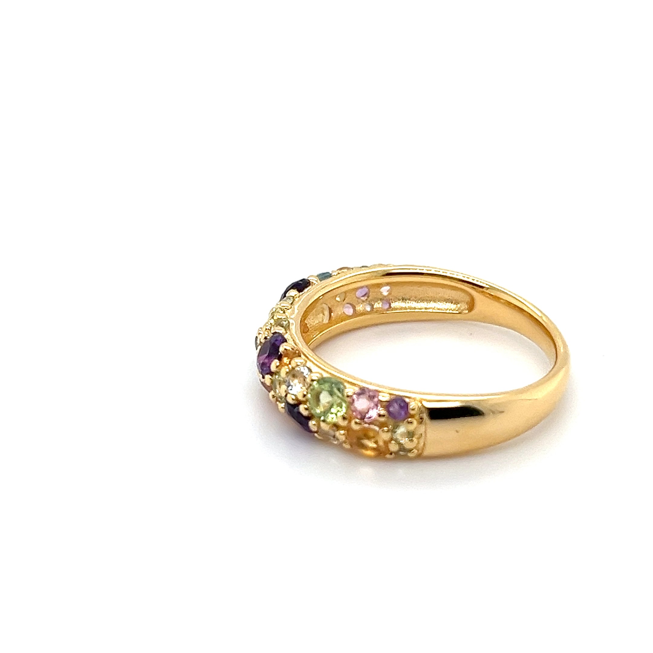 Rainbow Bloom Silver Ring