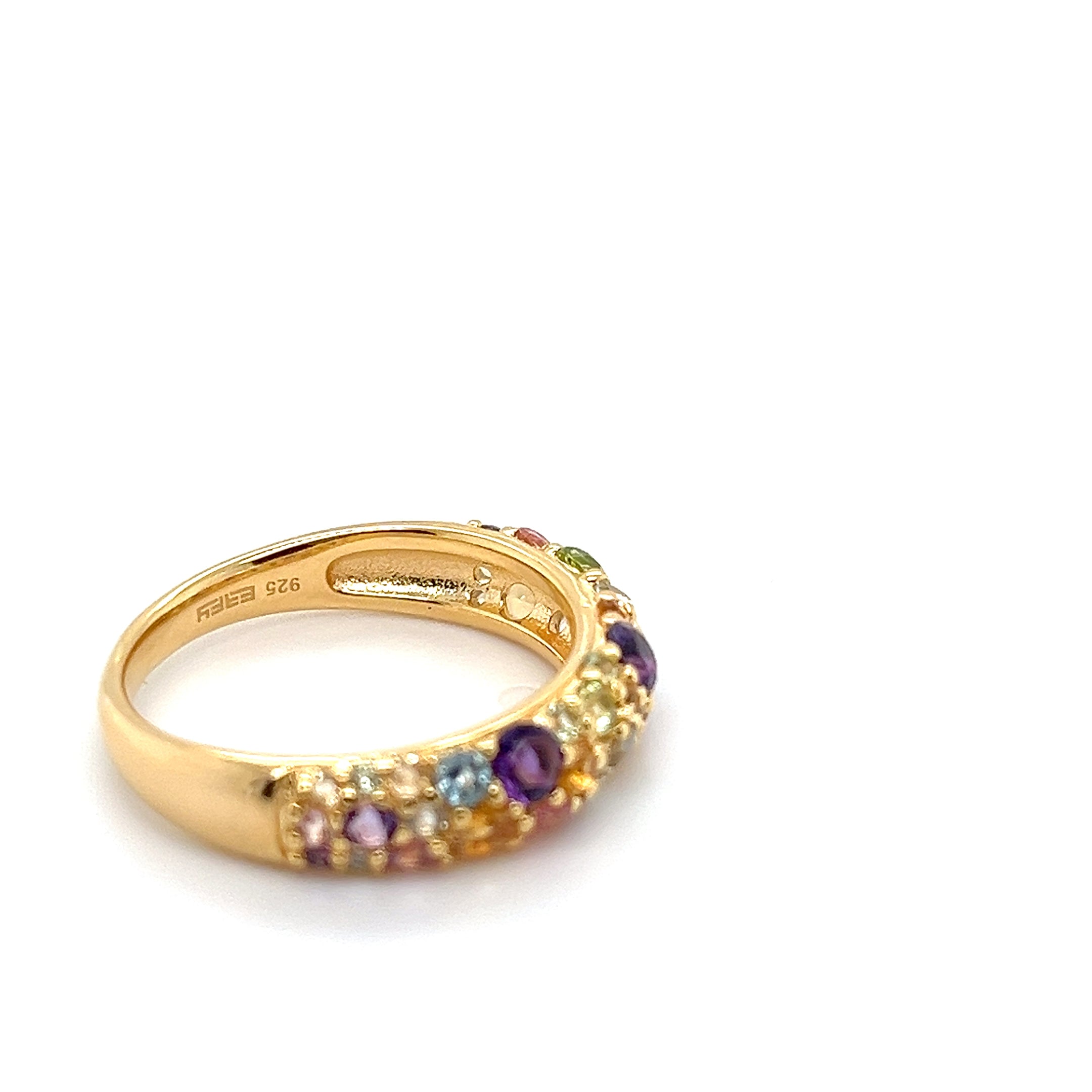 Rainbow Bloom Silver Ring