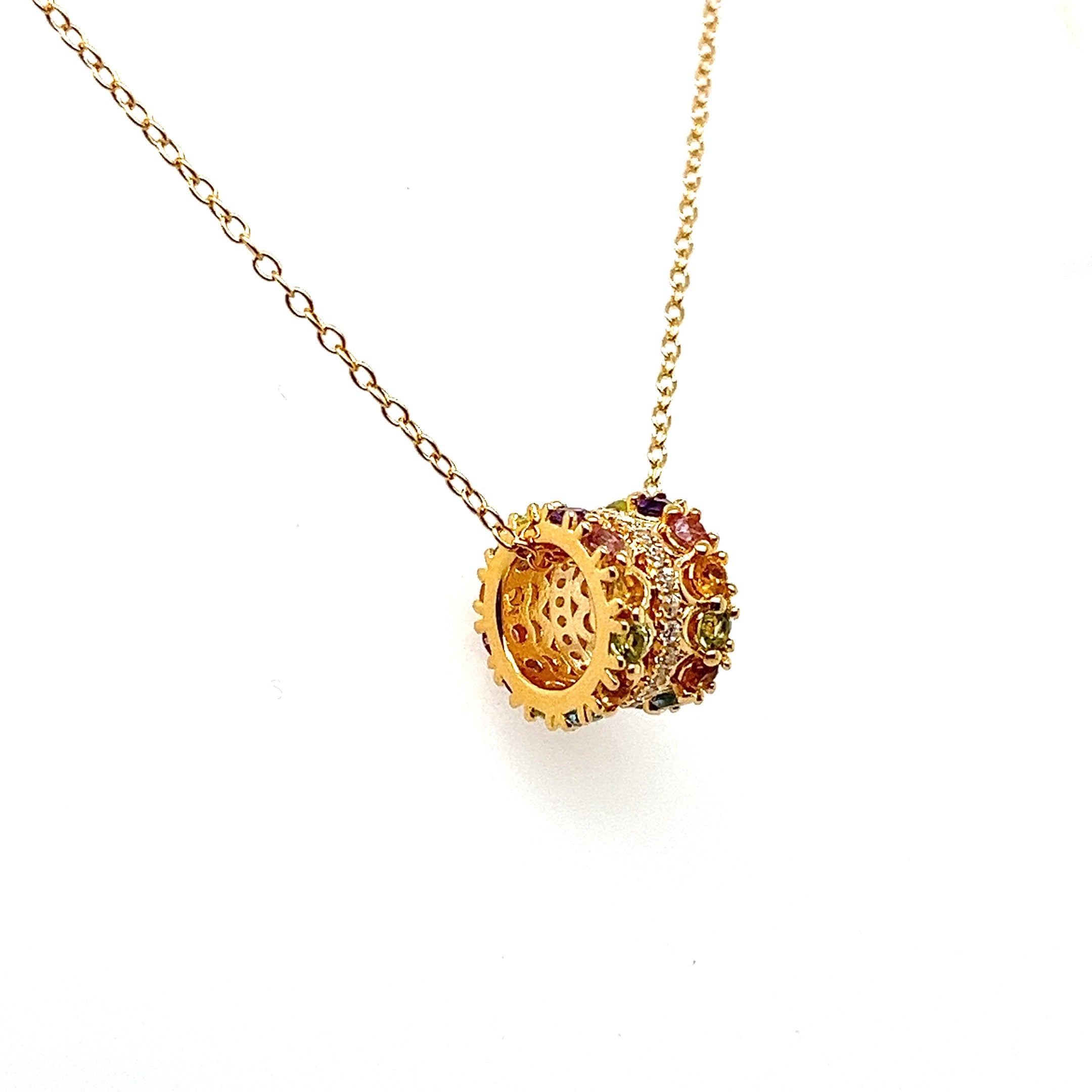 Aurora Bloom Multigem Pendant Necklace