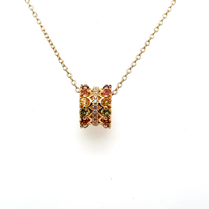 Aurora Bloom Multigem Pendant Necklace - Aurora Bloom Multigem Pendant Necklace