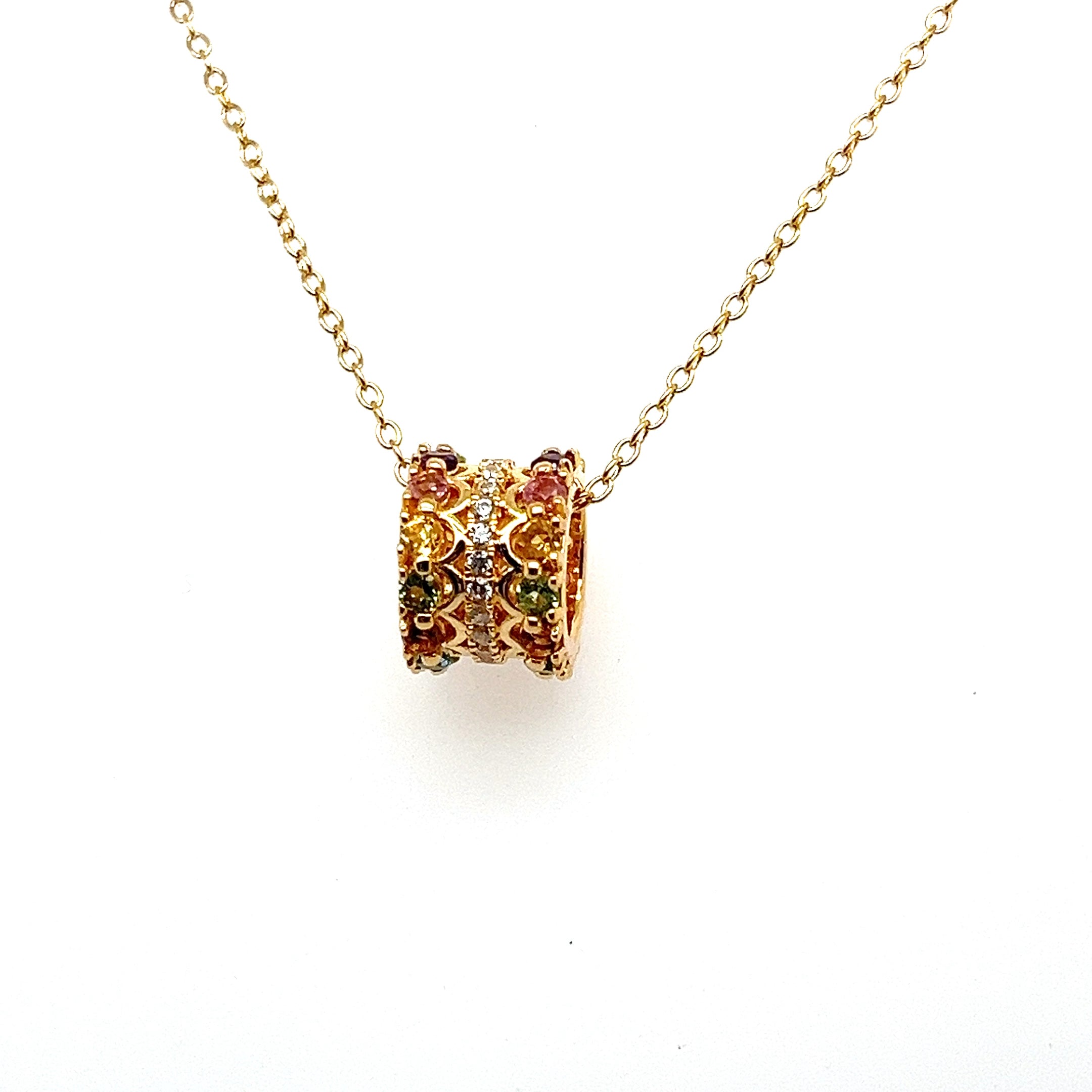 Aurora Bloom Multigem Pendant Necklace