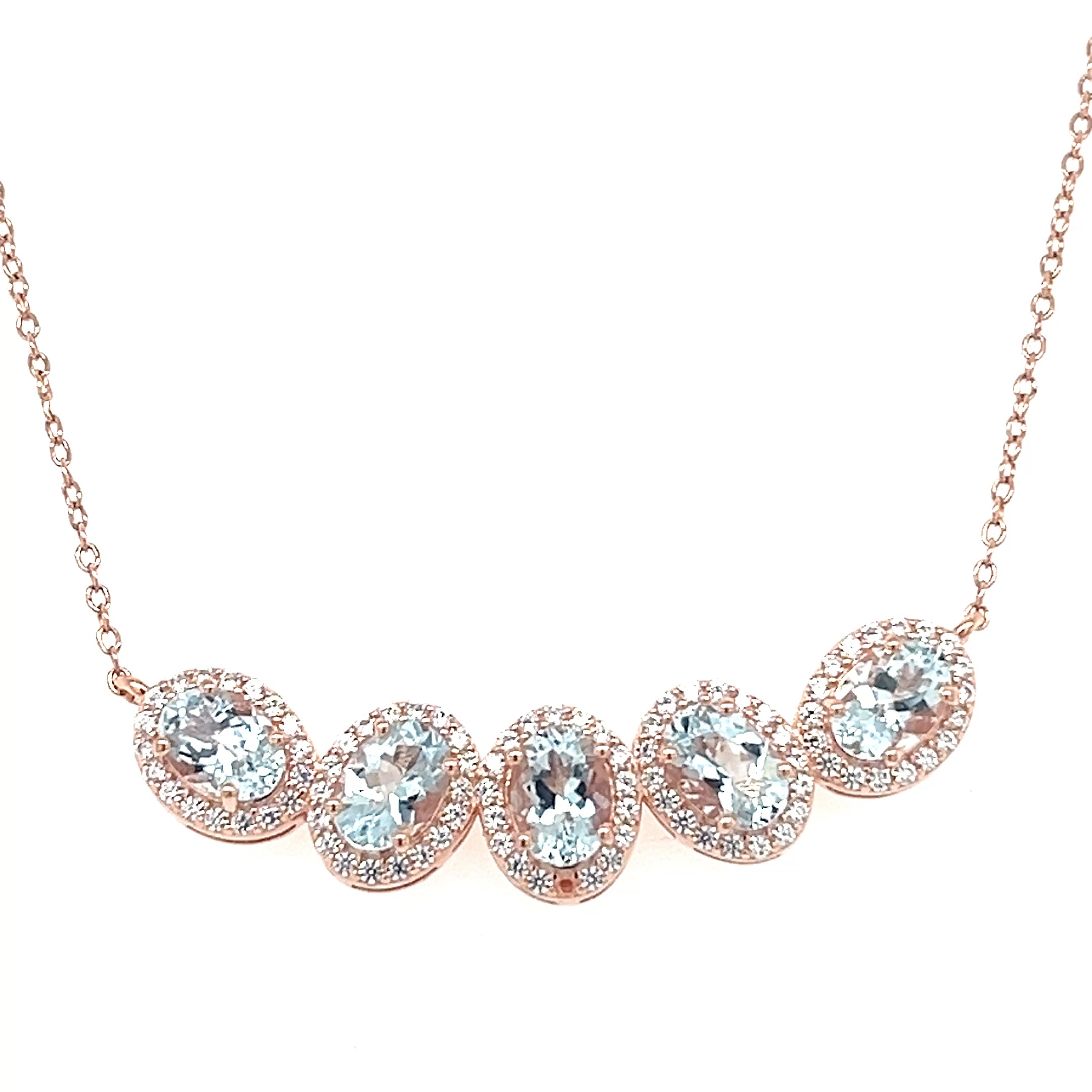 5 Stunning Reasons to Fall in Love with This 18K Rose Gold Aquamarine Necklace (PJC6816N-C)