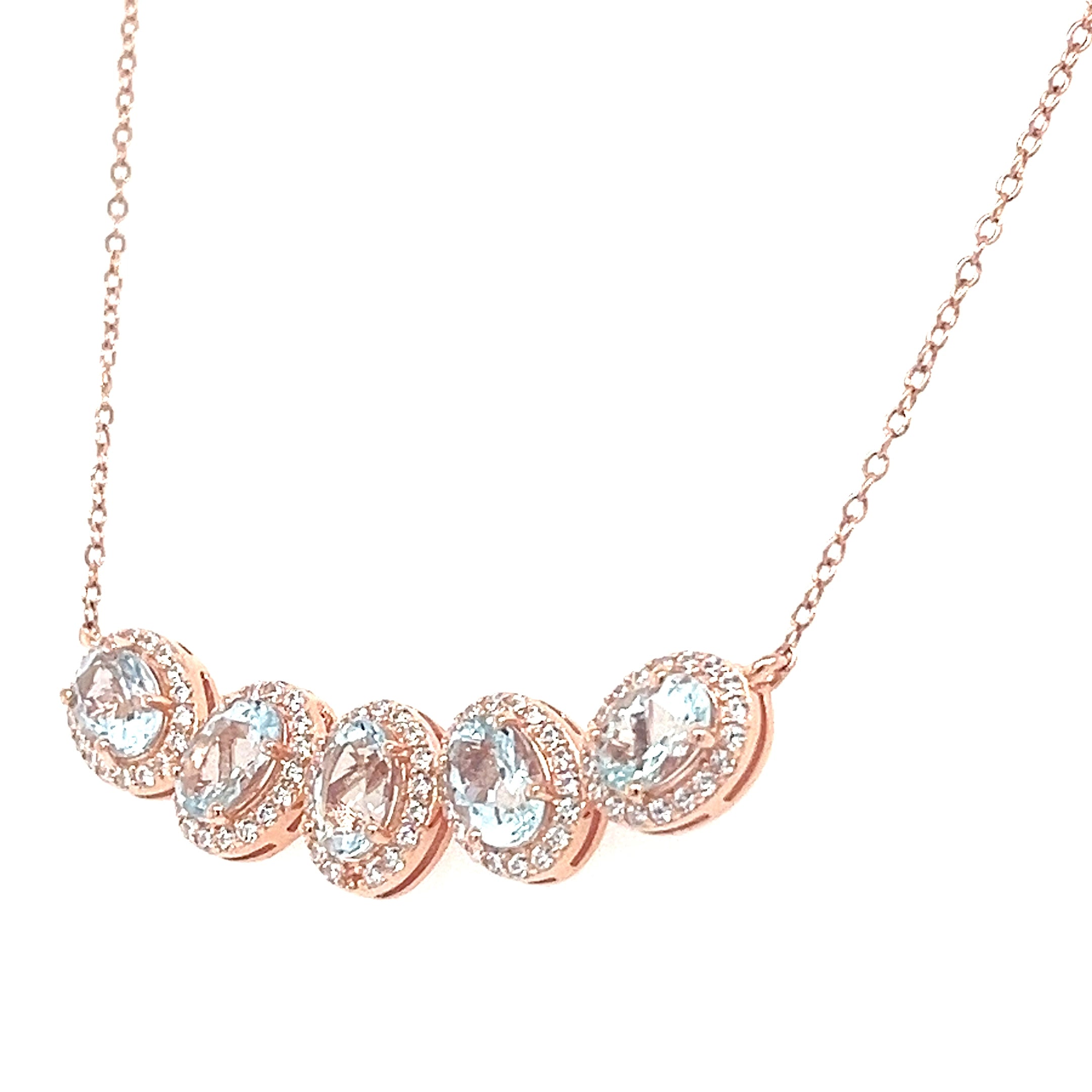 5 Stunning Reasons to Fall in Love with This 18K Rose Gold Aquamarine Necklace (PJC6816N-C)