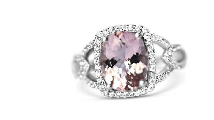 2.22ct Oval Pink Morganite Sterling Silver Ring (PJC9171R) - 2.22ct Oval Pink Morganite Sterling Silver Ring (PJC9171R)
