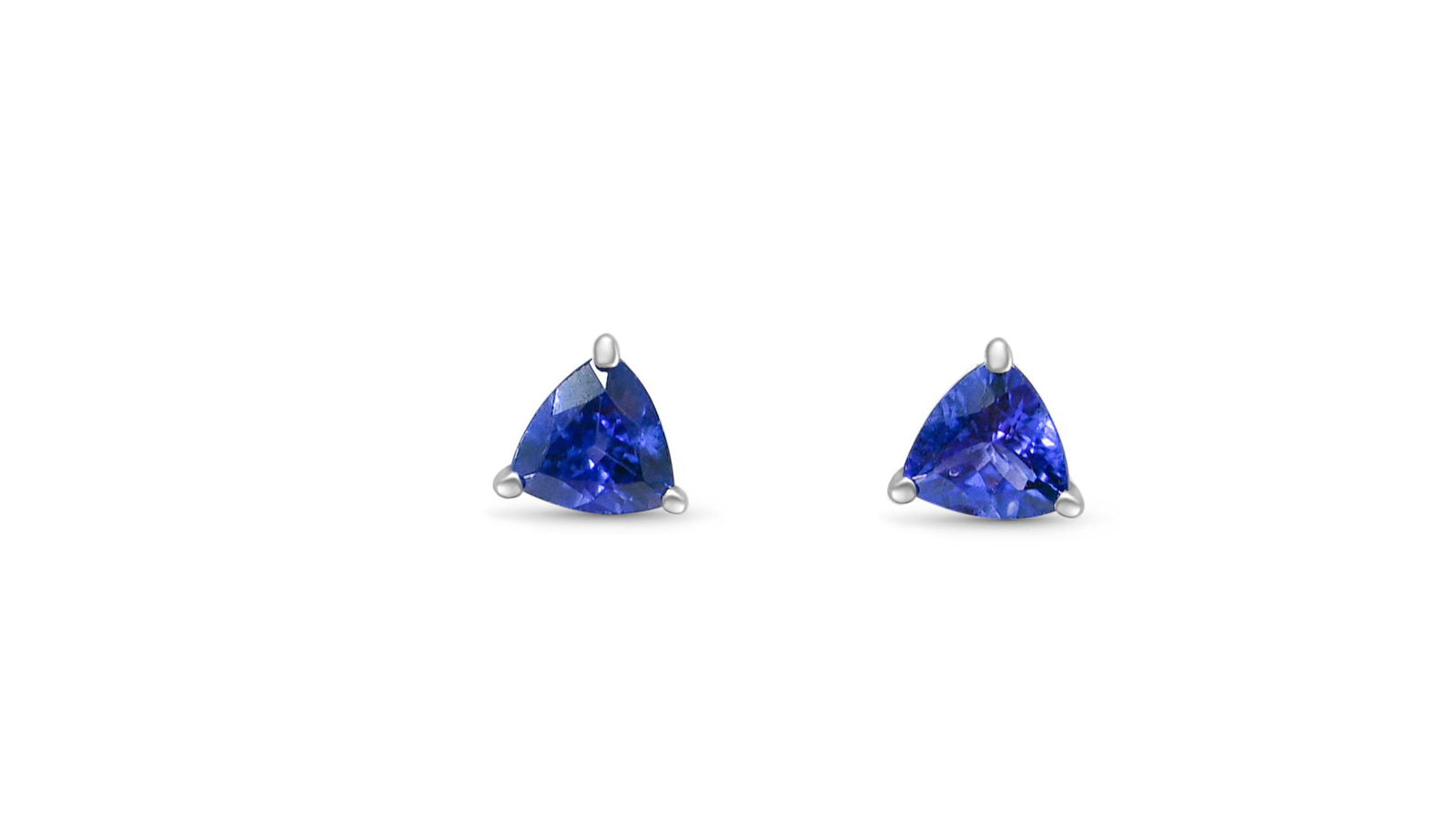 Pear Tanzanite and Round White CZ Rhodium Plated 925 Sterling Silver 2.263 Cts / 1.66 Gm Earring PJC31599E - Bluestargemstones - - 