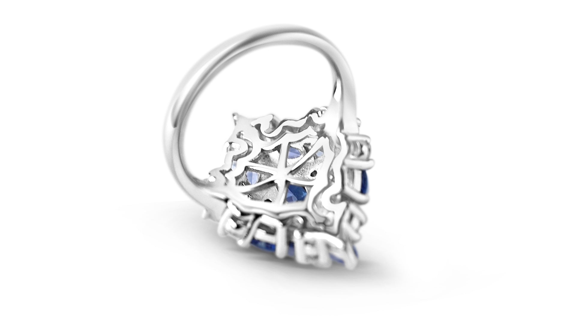 Tanzanite Marquise Ring (1.06 Carats) in 925 Sterling Silver - Rhodium Plated (R2535)
